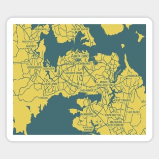 Auckland yellow map Magnet